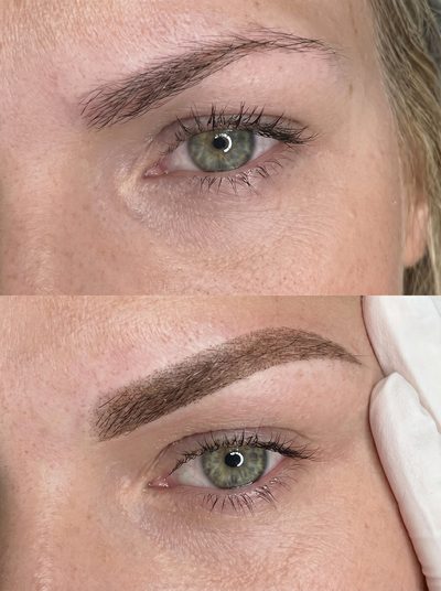 Augenbrauen-PMU vorher nachher in Frankenthal – natürlich definierte Brauen durch Permanent Make-up bei Beauty Boulevard
